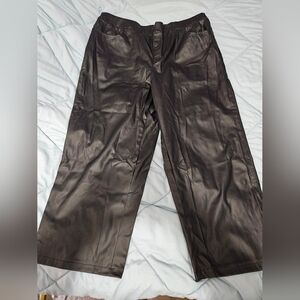 SHEIN Curve Women's Black Faux Leather Pants Size 2XL